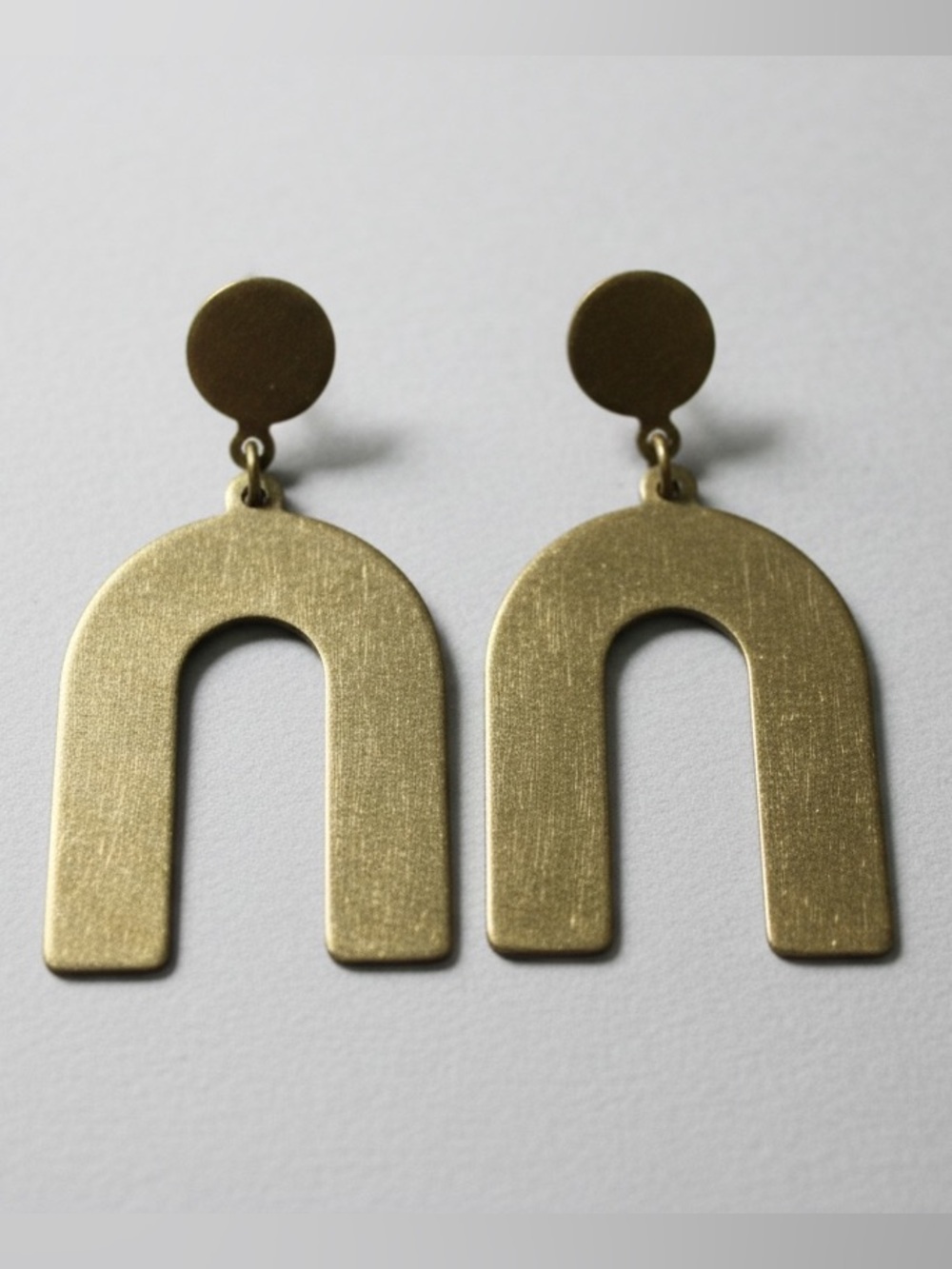 Modern Gold Arch Drop Stud Earrings - Women Jewelry